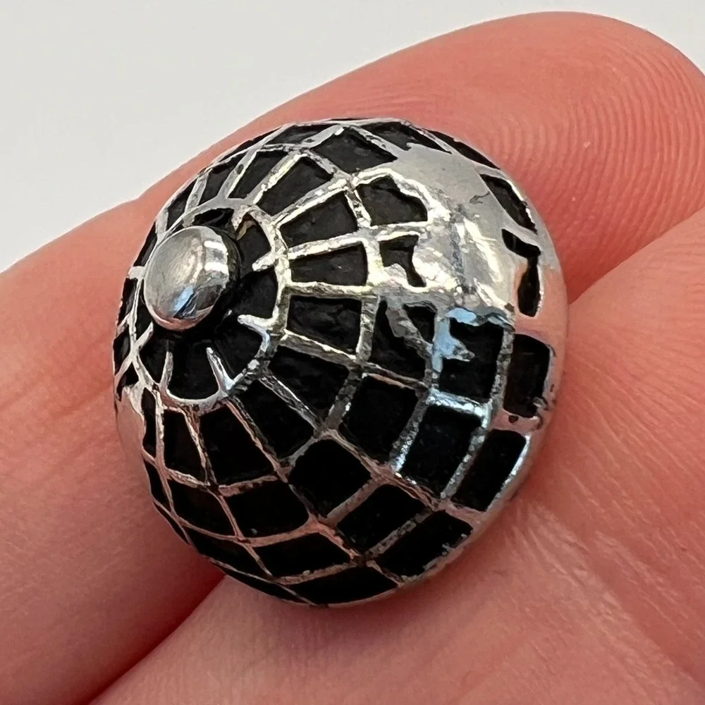 Hickok Black Silver Tone Globe Cuff Links Vintage World‎ Travel Formal